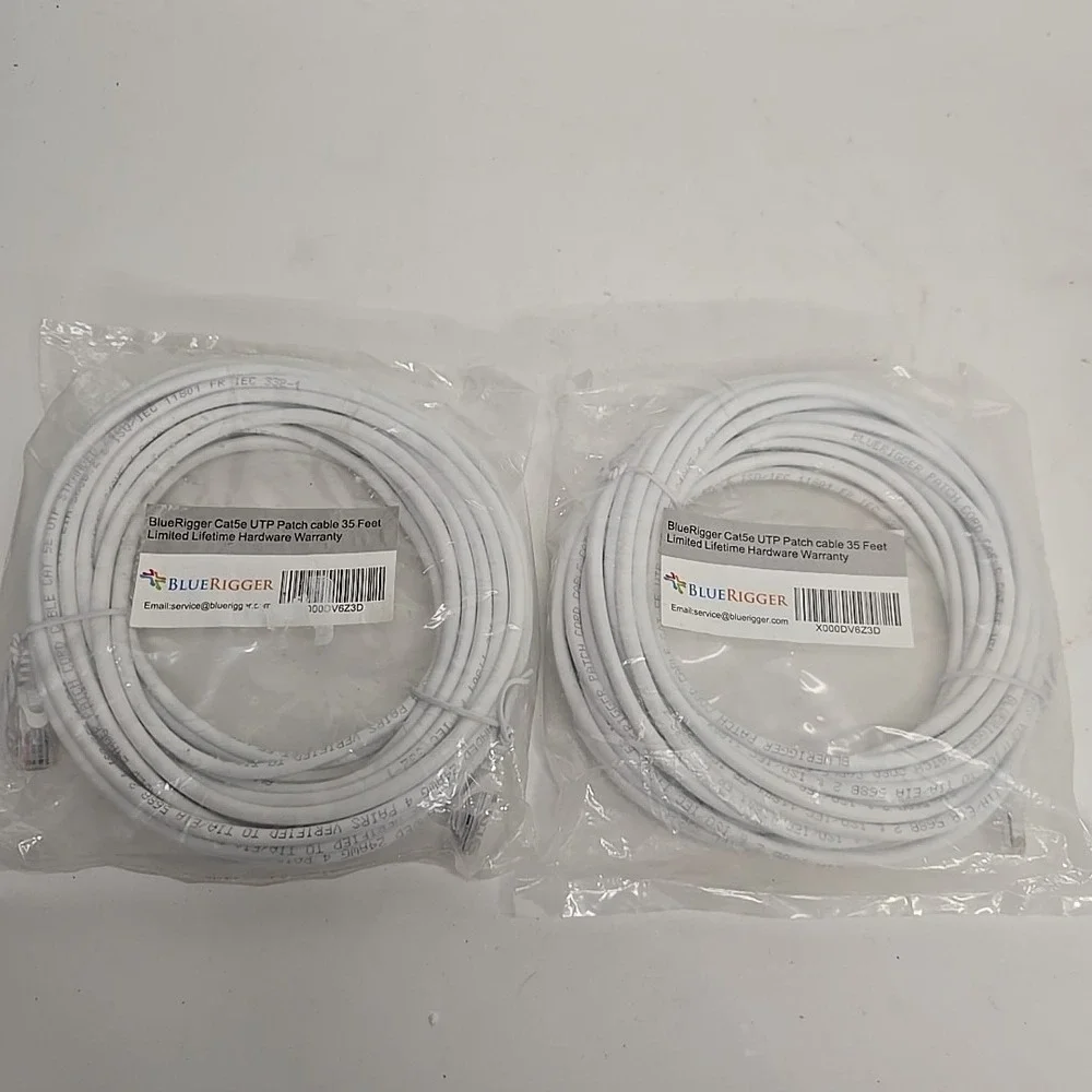 2-pack 35 Feet BlueRigger Cat5e Utp Patch‎ Cable